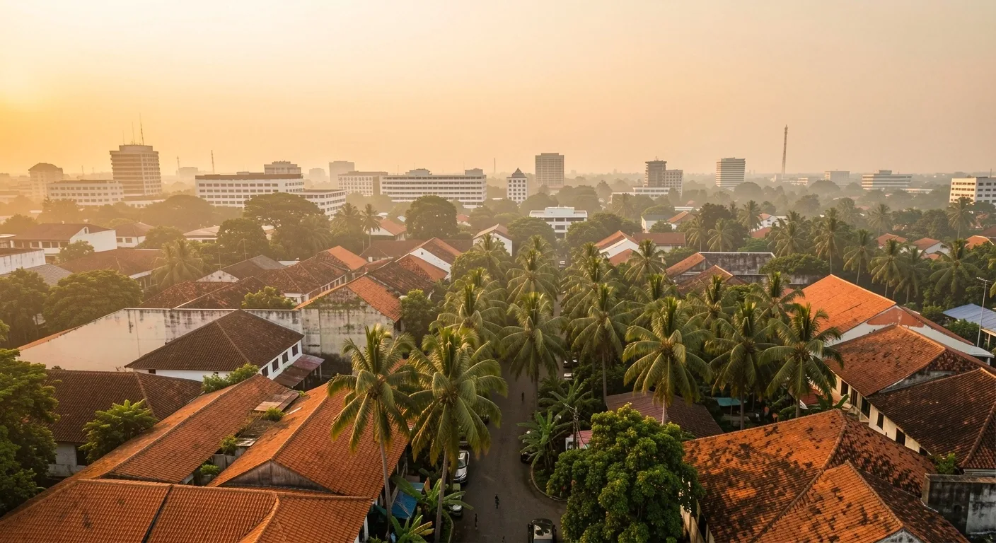 Semarang urban landscape in afternoon light