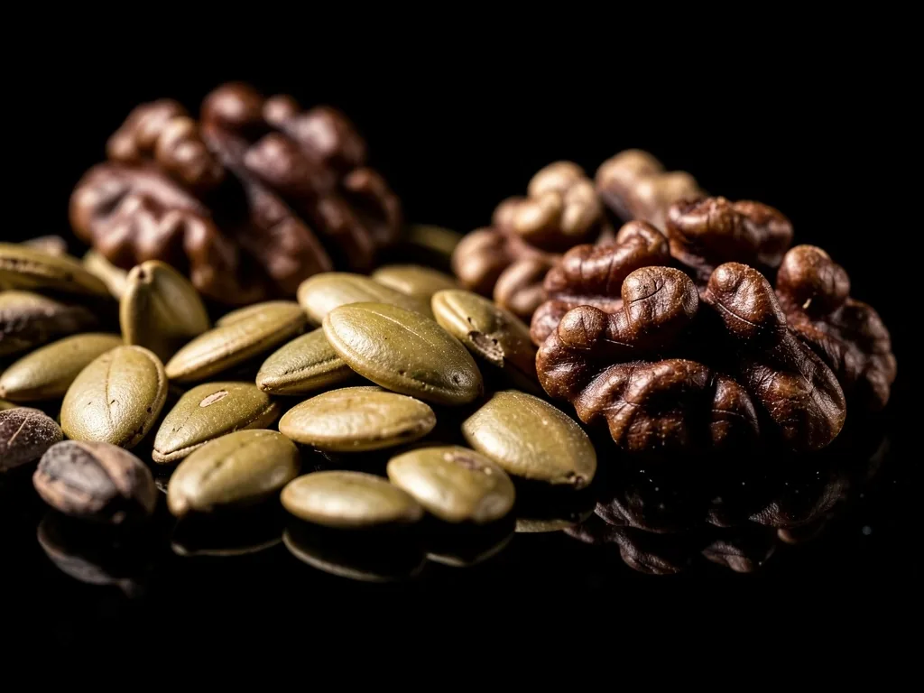 Zinc-rich seeds on dark surface