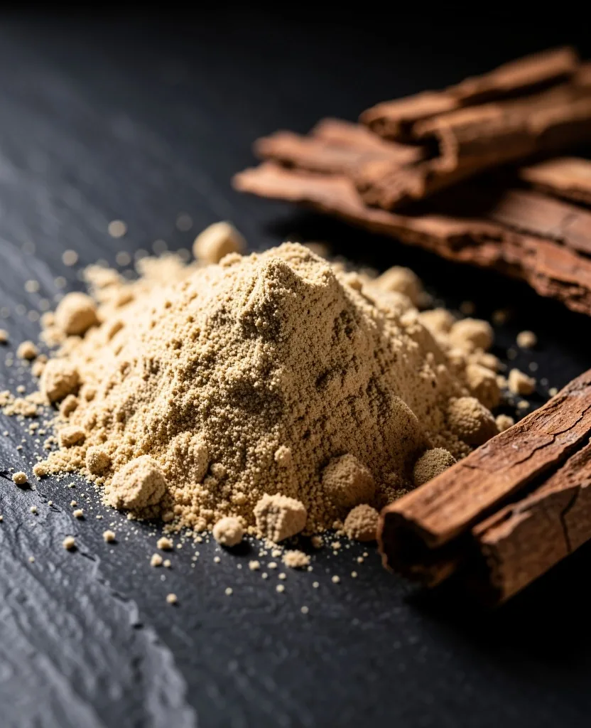 Macro photograph of raw botanical ingredients used in natural supplements