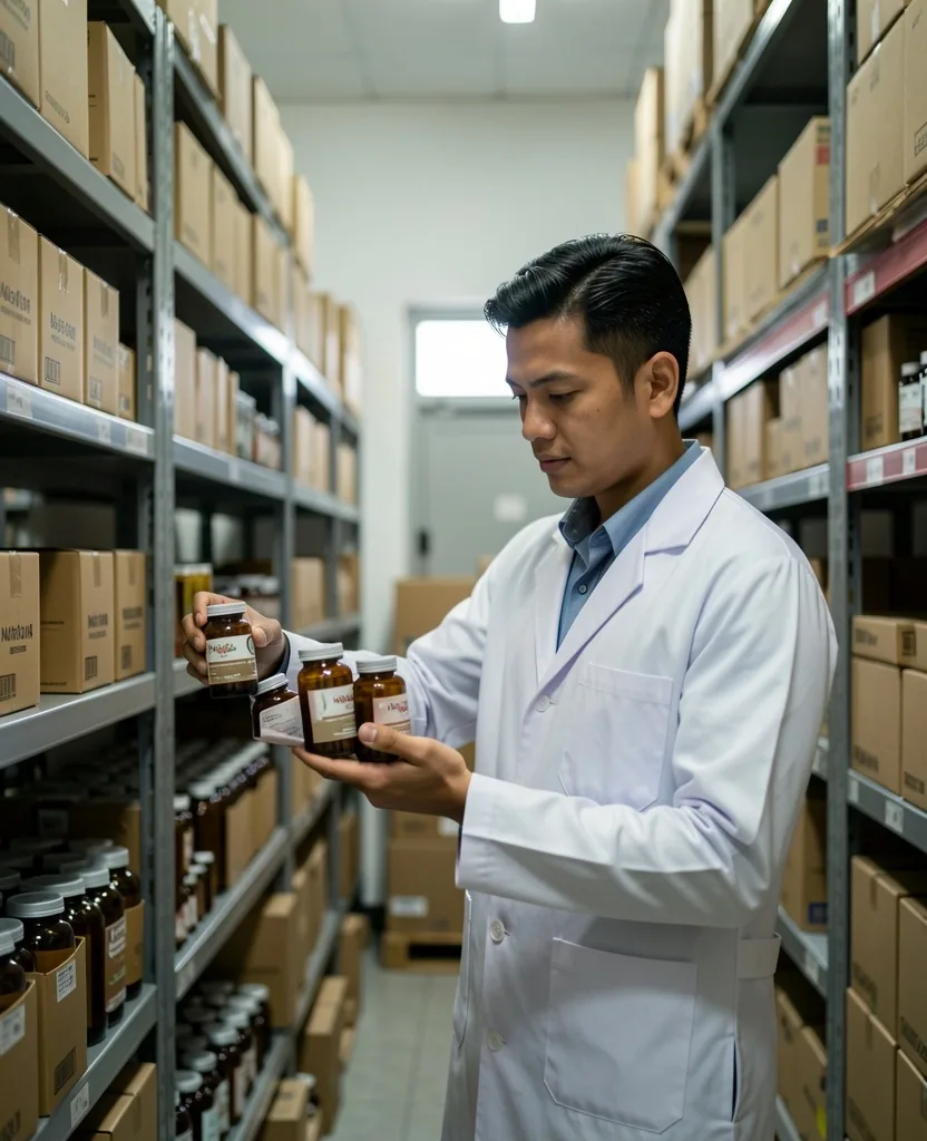 Organized supplement warehouse in Semarang